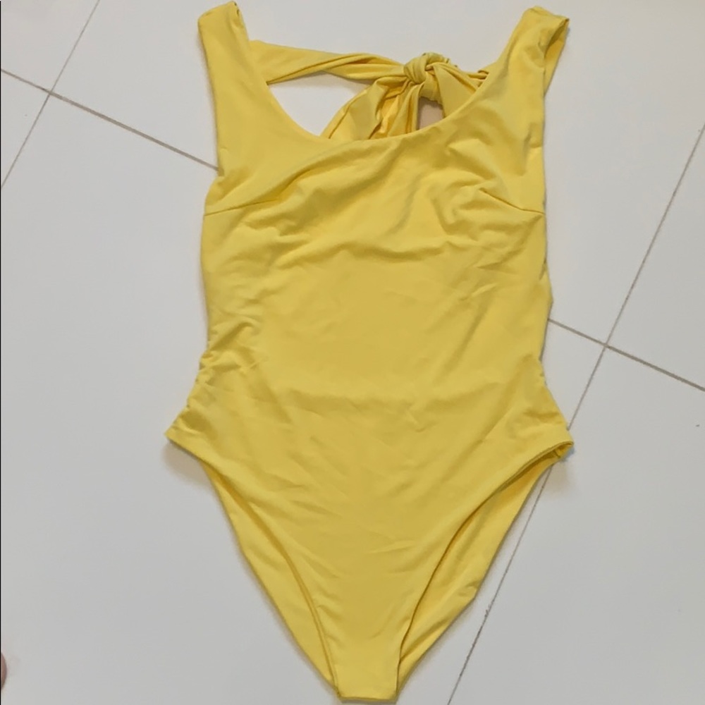 Yellow one piece swimsuit